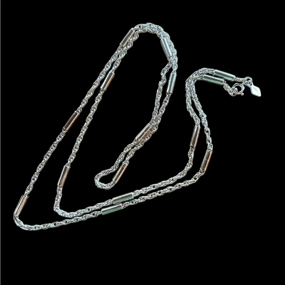 EUC~ Vintage Sarah Coventry Silver-Tone Wheat Chain Necklace 35.5”